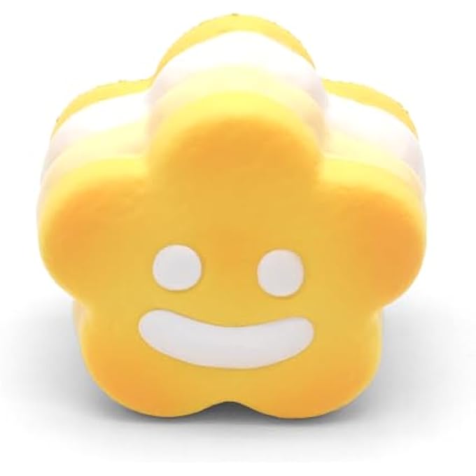 Kiibru Smile Biscuit Squishy Jumbo Scented Flower Biscuit Squishies Toys Slow Rising Streerelief Gift (Yellow) - Image 2