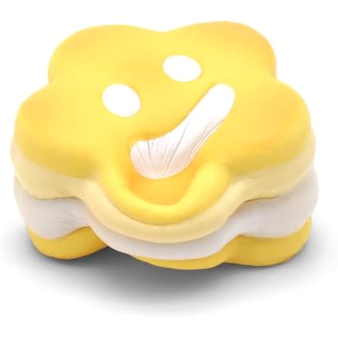 Kiibru Smile Biscuit Squishy Jumbo Scented Flower Biscuit Squishies Toys Slow Rising Streerelief Gift (Yellow) - Image 3