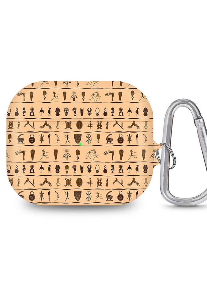 Stylizedd - StylePods Case for Airpods 3rd Gen Case With Anti-Lost Keychain - Tribal Hieroglyphics - Image 1