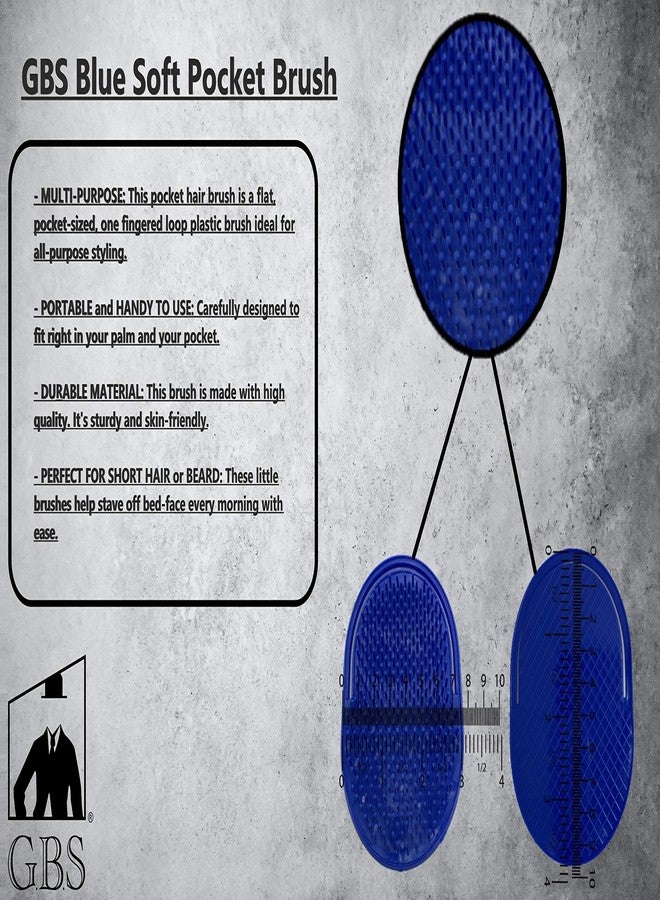 G.B.S Blue Pocket Palm Brush for Men’s, Women and Pets Grooming, Pack of 20 Blue Made in U.S.A - Image 2