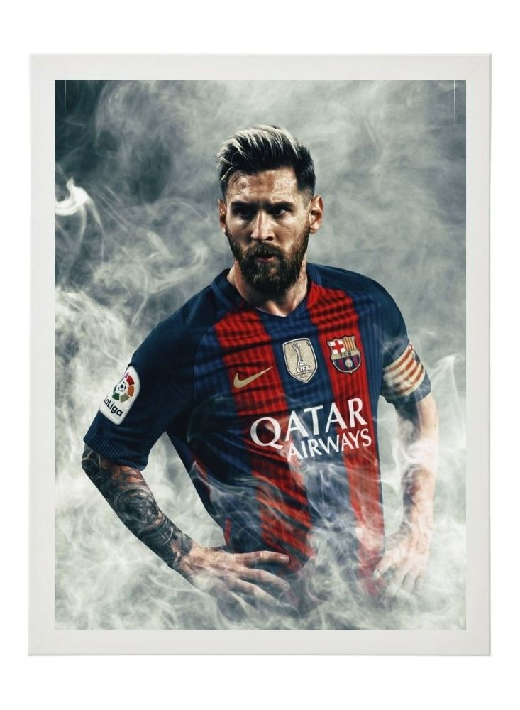 إم إي سي إطار ملصق حائط للاعب كرة القدم ليونيل ميسي 30×40 سم - Image 1