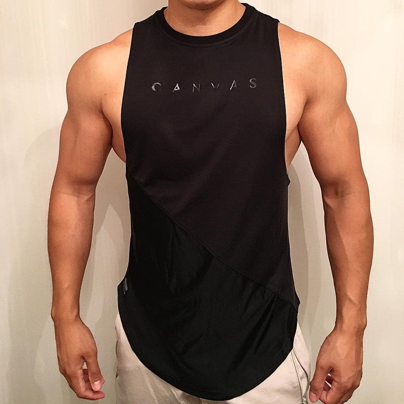 Mens Sleeveless Muscle Fit Sports Vest White  - Image 3