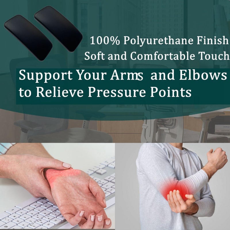 HYEJDRV Chair Armrest Replacement, Arm Pad Caps Replacement for Haworth Zody Office Chair 1 Pair (Black) - Image 3