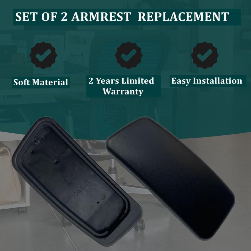 HYEJDRV Chair Armrest Replacement, Arm Pad Caps Replacement for Haworth Zody Office Chair 1 Pair (Black) - Image 4