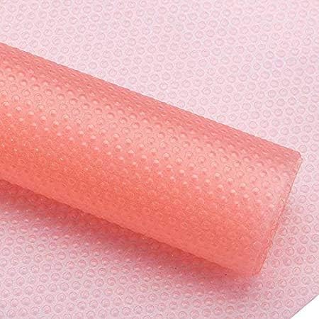 Jecrina PVC RolWashable Refrigerator MatPVC Plastic Shelf Mats LinersAntifouling Refrigerator Pads for CupboardCabinet DrawerPink - Image 1