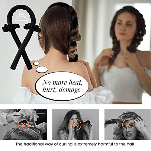 SHOPOGENIX Hair Curlers Rollers For Long Heatless Curling Rod Headband Jumbo Large Big No Heat Black Velvet Hair Roller You Can Sleep In Soft Foam Curling Rods Hair Rollers Overnight for Women. - Image 5