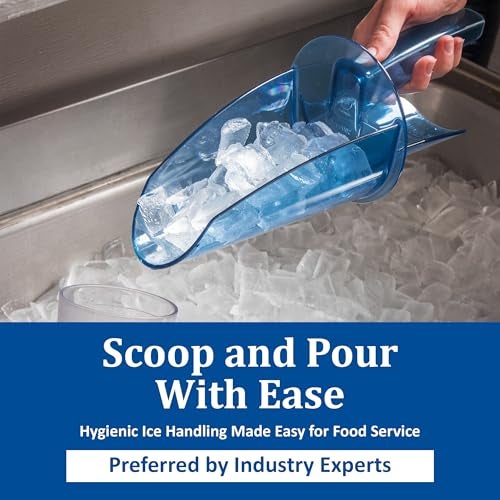 San Jamar Ergonomic Ice Scoop with Shield and Tapered Chute - Easy to Clean, 20-24 Ounce,Blue - Image 4