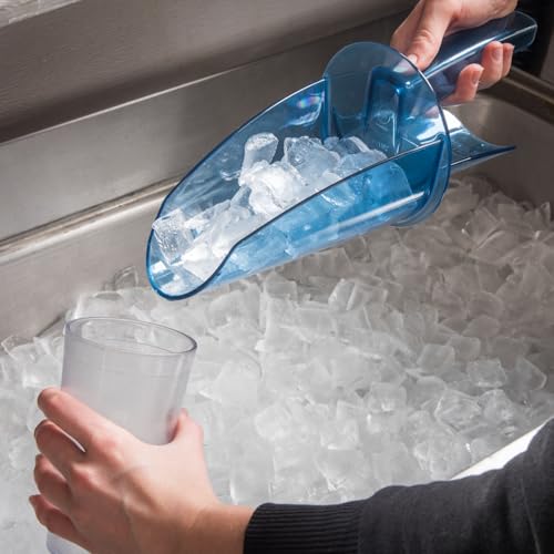 San Jamar Ergonomic Ice Scoop with Shield and Tapered Chute - Easy to Clean, 20-24 Ounce,Blue - Image 5
