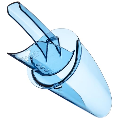San Jamar Ergonomic Ice Scoop with Shield and Tapered Chute - Easy to Clean, 20-24 Ounce,Blue - Image 1
