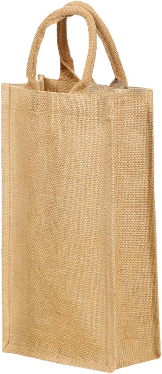 SHIBUI Eco-Friendly Jute Water Bottle Carry Bag: Dual Compartment Design, Reusable and Sustainable. Suitable for Gifting Purpose. - Image 1
