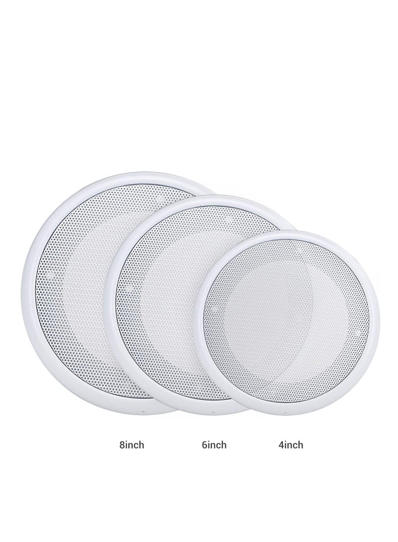 6.5in Ceiling Speaker Grille Covers, White Round Commercial Ceiling Speaker Grill for 6.5 Inch Speaker, Speaker Decorative Ring DIY Speaker Accessory Part with 8 Mouting Screws (2PCS) - Image 5