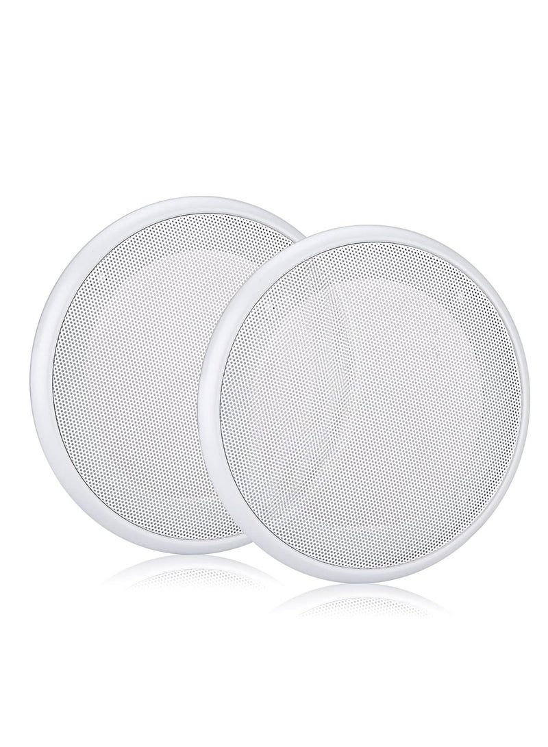 6.5in Ceiling Speaker Grille Covers, White Round Commercial Ceiling Speaker Grill for 6.5 Inch Speaker, Speaker Decorative Ring DIY Speaker Accessory Part with 8 Mouting Screws (2PCS) - Image 1