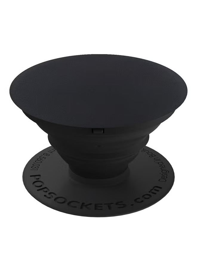 POPSOCKETS حامل قبضة للهواتف الذكية - ألمنيوم أسود، حامل هاتف قابل للتعديل، دوران 360°، توافق عالمي، تصميم مضاد للانزلاق للاستخدام في السيارة أو المكتب أو المنزل - Image 1