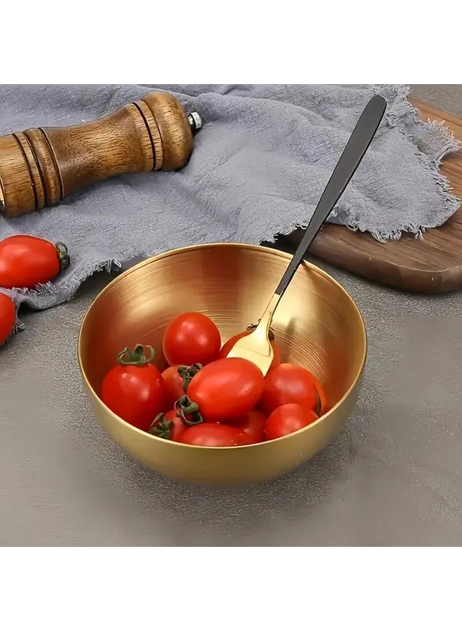 8 Piece Golden Stainless Steel Dinnerware Set 4 Plates 4 Bowls - Image 5
