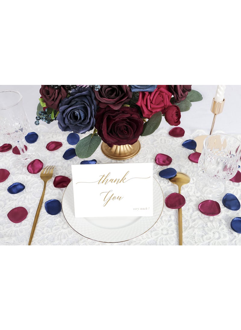 Forwedo Forwedo Artificial Wedding Flowers Combo for Wedding Bouquets Centerpieces Flower Arrangements Decorations  DIY Wedding Flowers (Burgundy & Navy)  - Image 5