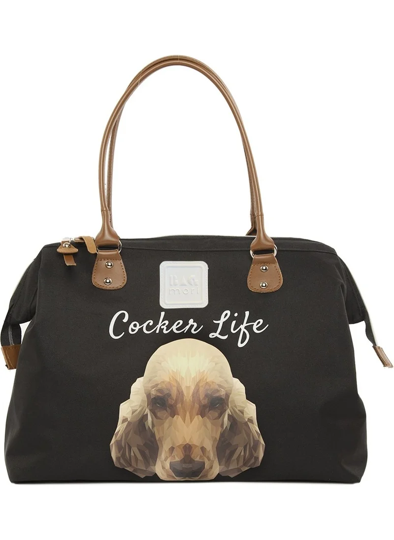 Bagmori Black Cocker Spaniel Printed Shoulder Strap Bag
