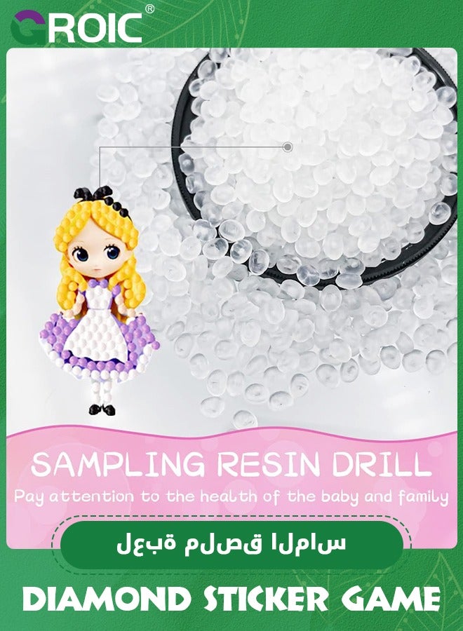 GROIC Cute Diamond Painting Stickers Kits for Kids,Diamond Craft Arts Set,DIY Diamond Painting Stickers Kits,Cute Cartoon Princess Art Stickers Beads Making for Kids - Image 2