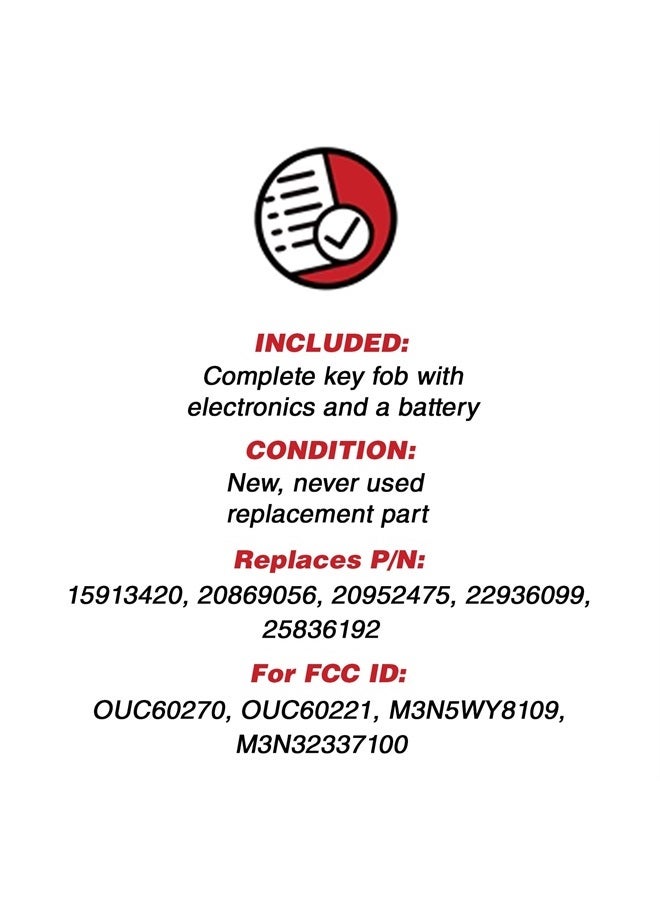 KeylessOption Keyless Entry Remote Car Key Fob Alarm for Chevy Colorado Silverado GMC Canyon Sierra M3N-32337100 - Image 3