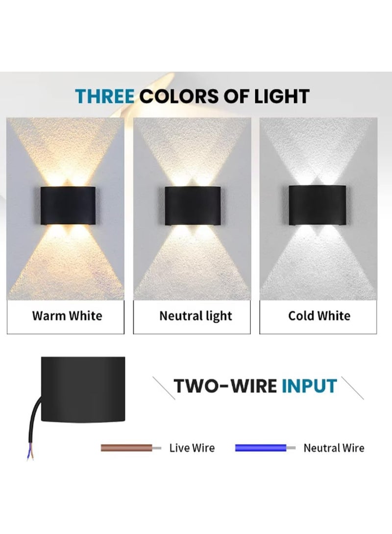 AFN Waterproof Modern Wall Sconces LED Wall Light Up Down Aluminum Wall Lamp LED Indoor Outdoor for Bedroom Living Room Bathroom Porch Stairs Hotels Garden Pathway, Black 3000K - Image 3