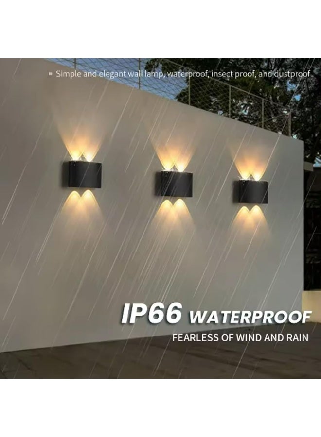 AFN Waterproof Modern Wall Sconces LED Wall Light Up Down Aluminum Wall Lamp LED Indoor Outdoor for Bedroom Living Room Bathroom Porch Stairs Hotels Garden Pathway, Black 3000K - Image 2