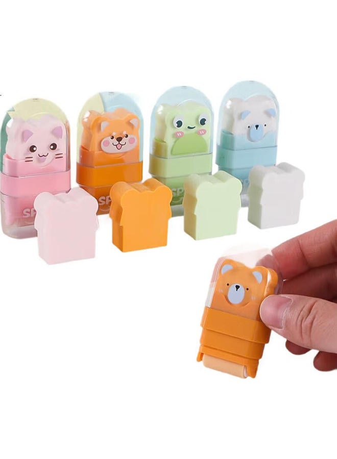 M.G Chenguang (M&G) Roller Eraser, Clean, No Residue, Low Debris, Double-Sided, Creative Cartoon Cute Animal Design, Random Colors, 3-Pack Axpq5501 (1 Extra Eraser Included) - Image 1