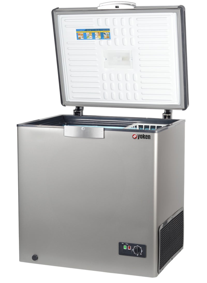 Yoken Yoken ES250L Glass Chest Freezer - 205 Liters - Silver - LG Compressor  - Image 4