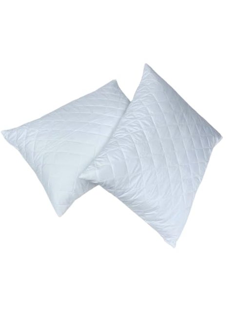 Soft Touch Quilted Pillow Cover Set of 2 Standard with Real Thread Stitching