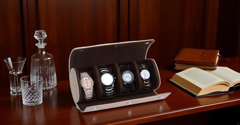 essart Travel Watch Roll Case 4 Slots – Portable Luxury Watch Organizer & Storage Box for Men & Women - Image 2