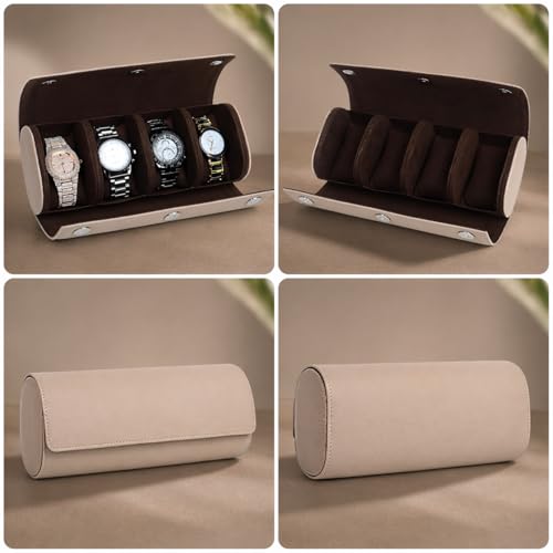 essart Travel Watch Roll Case 4 Slots – Portable Luxury Watch Organizer & Storage Box for Men & Women - Image 4