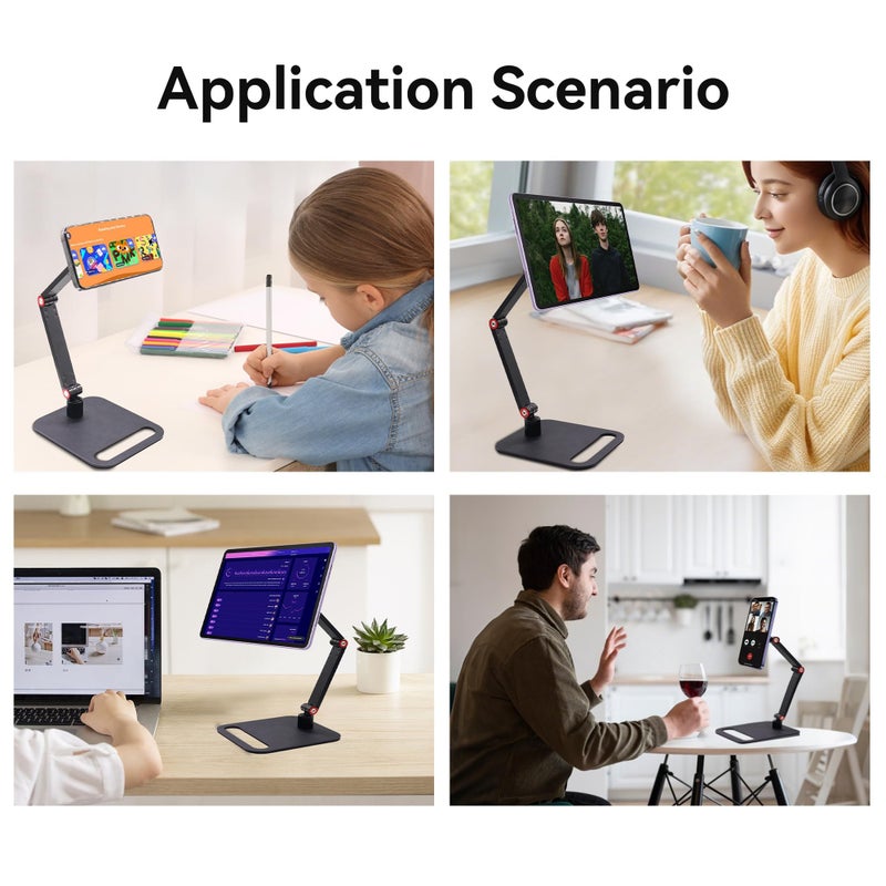 Magnetic Stand Tablet Holder, Portable Monitor Mount, Adjustable for Desk Bed Home Office, Magnetic Accessories for 16" iPad Pro 12.9, Air/Mini, Samsung Galaxy Tabs Z Fold Kindle Fire - Image 5
