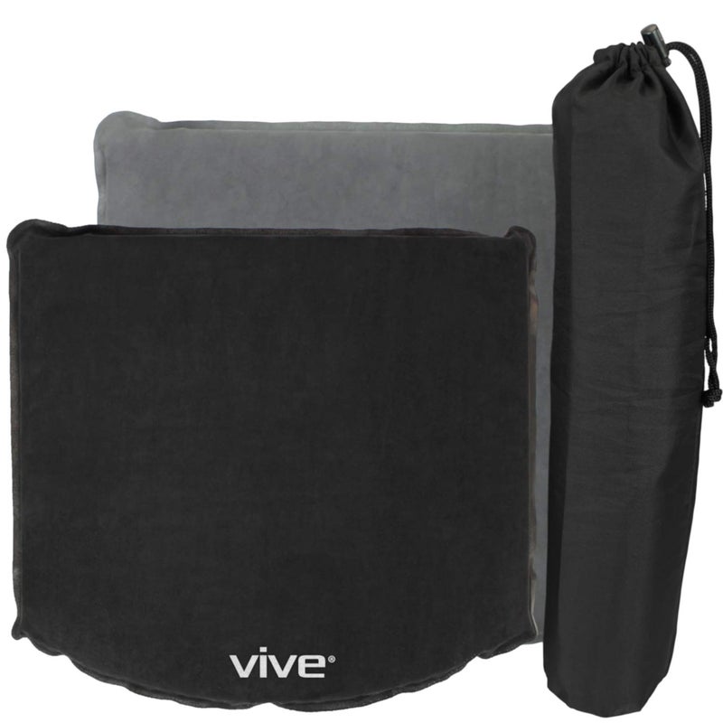 VIVE Vive Self Inflatable Seat Cushion  Portable Pad for Stadiums Bleachers Airplanes Travel Hiking Camping Backpacking Sporting Events Picnics  Lightweight Padded Seat Resistant to Tears  Snags
