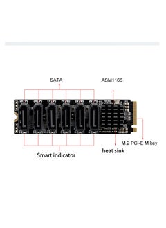 M.2 NVME PCI-E PCIE X4 X8 X16 To 6 Port 3.0 SATA Adapter Card Riser III 6GB/S Chassis server PC Expansion+6PCS 3.0 SATA CABLE(size A) - pzsku/Z9DB2195A6AA7F26F7189Z/45/_/1733883824/72111e69-57cd-40f8-b817-f8290bafc38e