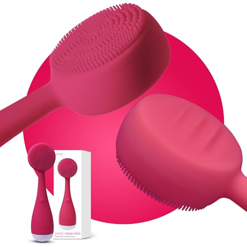 PMD Beauty Clean Mini Smart Facial Cleansing Device with Silicone Brush AntiAging Massager Waterproof SonicGlow Vibration Technology Clear Pores and Blackheads LiftFirmand Tone Skin