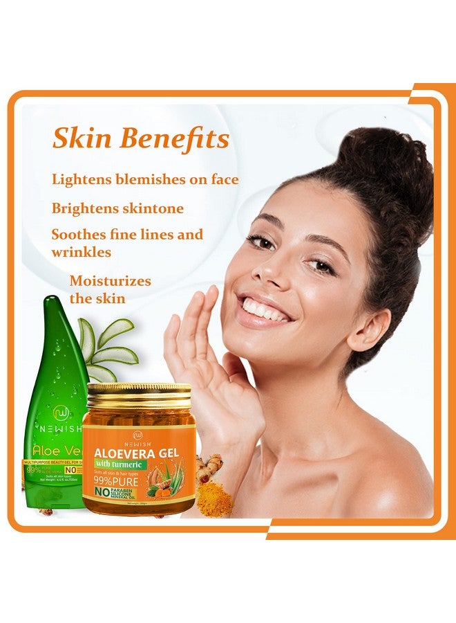 NewishÂ® Organic Non-Toxic Aloe Vera Gel for Acne, Scars, Glowing & Radiant Skin Treatment-200gm Pack of 2 - Image 2