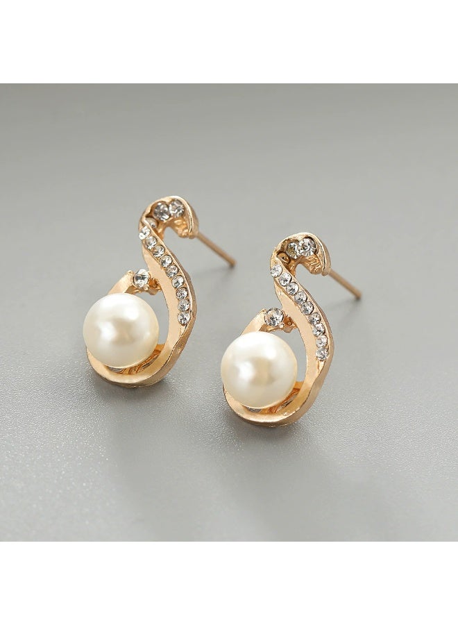 Goolsky مجموعة مجوهرات من اللؤلؤ والزمرد - أقراط على شكل قطرة ماء وقلادة، تصميم زهري مع لؤلؤ/زمرد، حفلات/عيد/ارتداء يومي، فاخر - Image 5