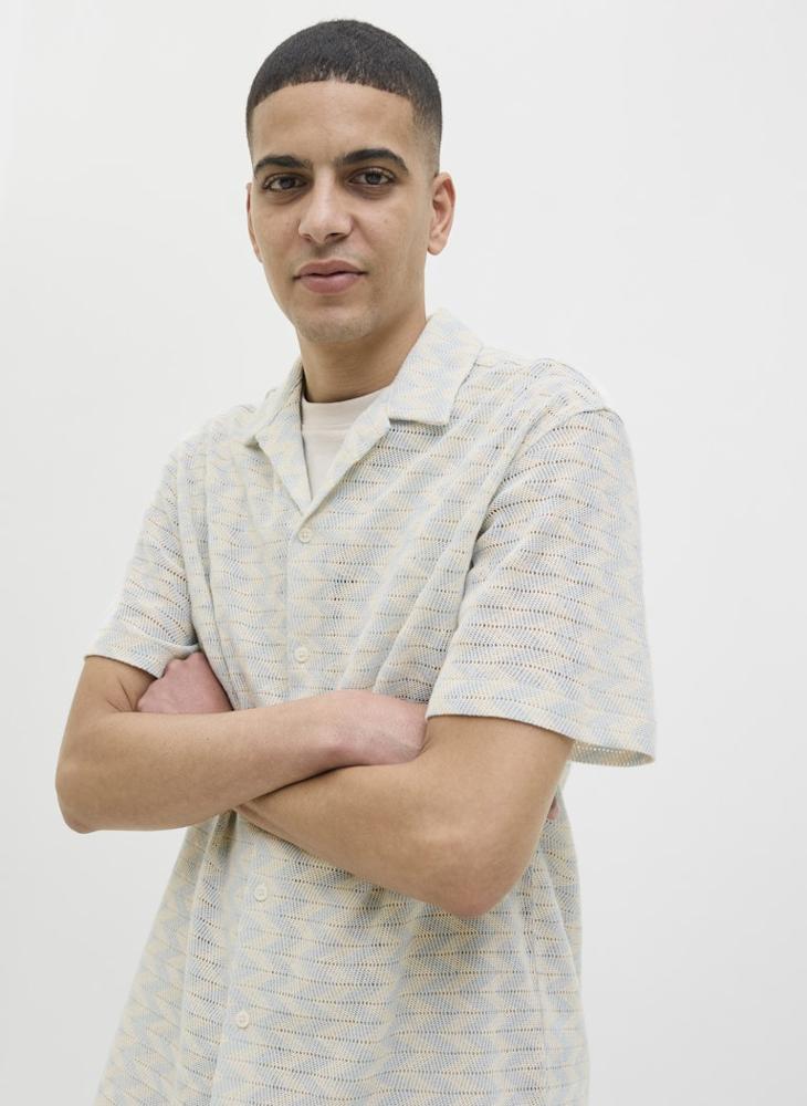 جاك اند جونز قميص منتجع بياقة عادية ومقاس منتظم بنقشة - Image 3