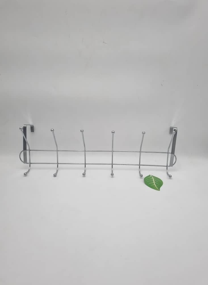 Stainless steel door hooks with 12 sections for hanging clothes, hats, robes, coats, wallets, towels and keys