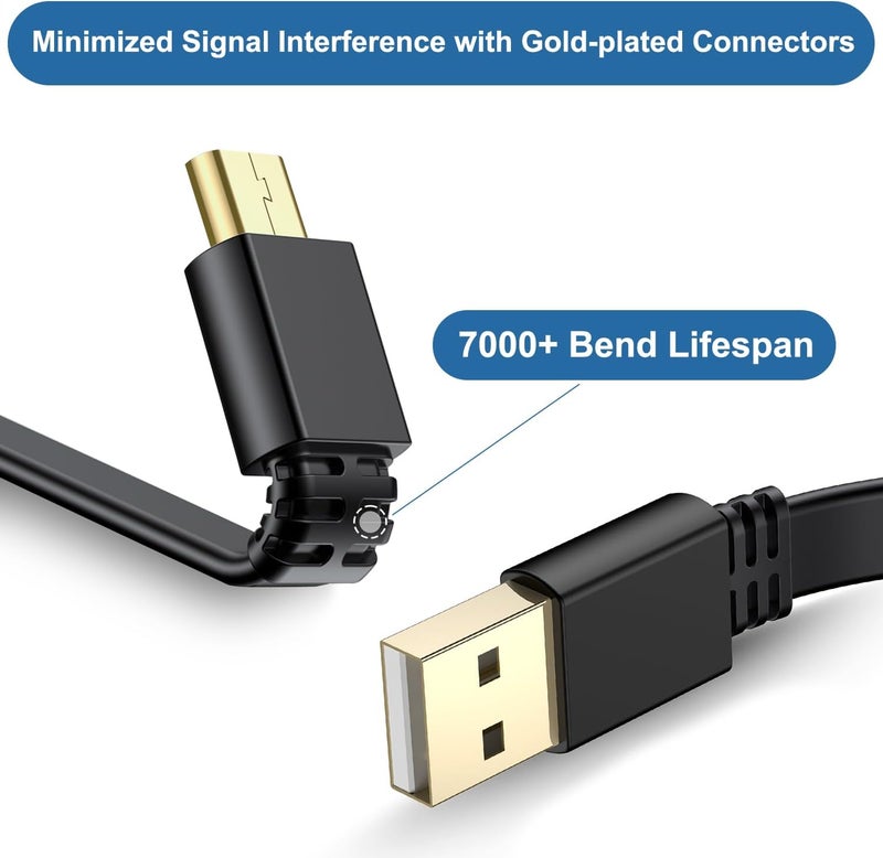 Basesailor كابل طاقة ميكرو USB 10 قدم 2 حزمة، كابل شحن طاقة ميكرو USB مسطح 3 متر، شاحن لكاميرا Neos Smartcam، كاميرا Yi، كاميرا Nest، Blink XT/XT2/ كاميرا الجيل الثالث، Furbo Dog، Arlo Q، Netvue، وحدة تحكم Xbox One - Image 3