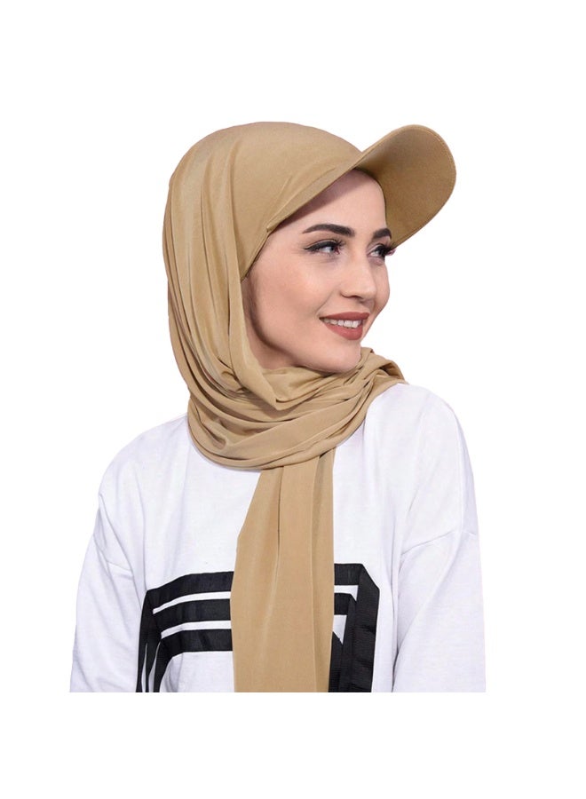 Hijab with Hat for Women Adjustable Soft Long Under Scarf Baseball Caps Muslim Head Wraps  - Image 1