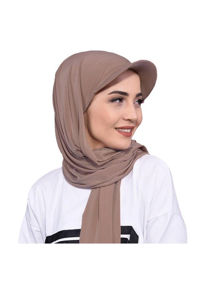 Hijab with Hat for Women Adjustable Soft Long Under Scarf Baseball Caps Muslim Head Wraps - Image 1