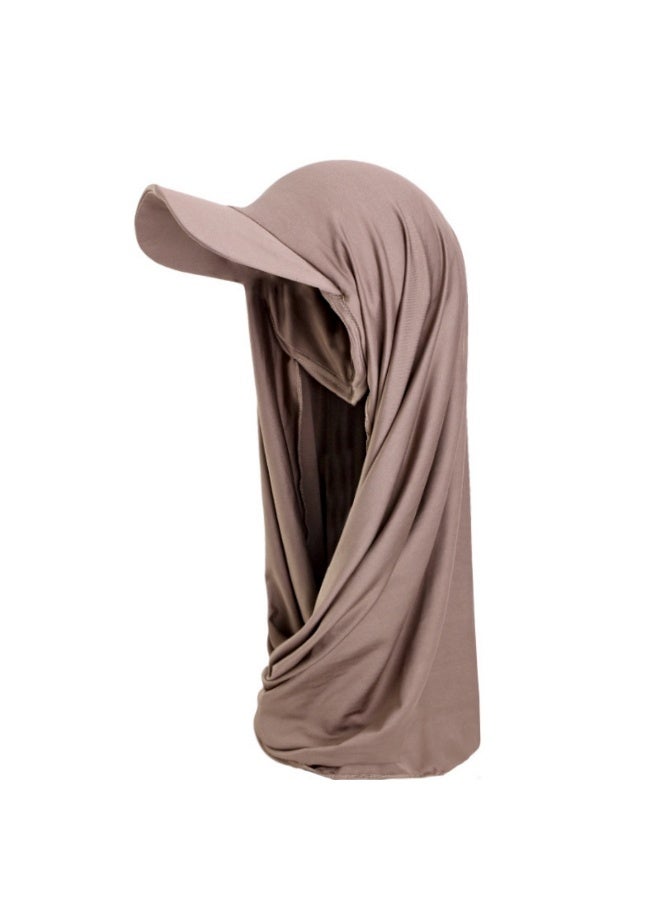 Hijab with Hat for Women Adjustable Soft Long Under Scarf Baseball Caps Muslim Head Wraps - Image 2