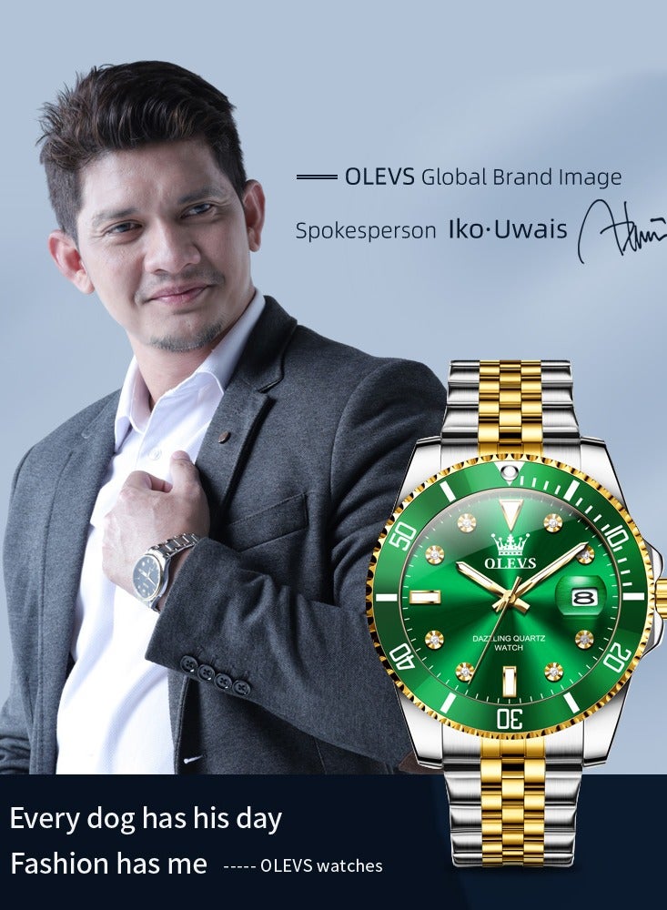 OLEVS Top Brand Original Men Quartz Watch Waterproof Watch for Men Stainless Steel Quartz Men Luxury Watch Luminous Wristwatch