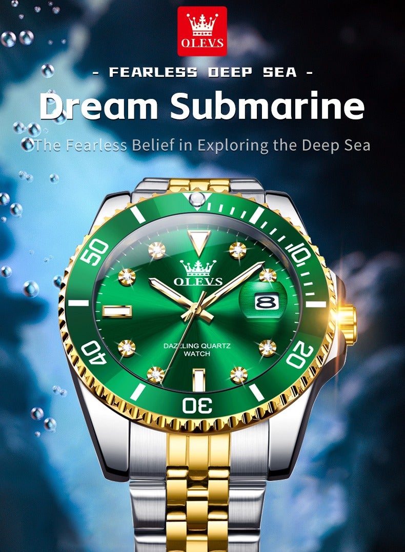 OLEVS Top Brand Original Men Quartz Watch Waterproof Watch for Men Stainless Steel Quartz Men Luxury Watch Luminous Wristwatch