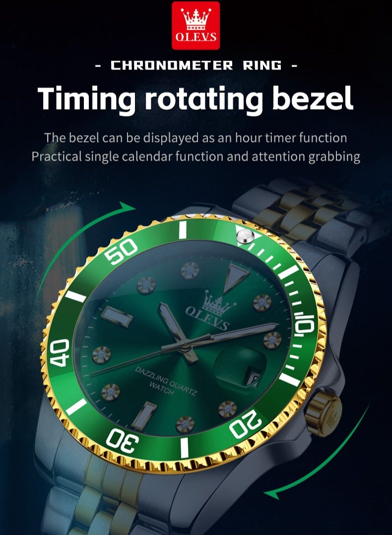 OLEVS Top Brand Original Men Quartz Watch Waterproof Watch for Men Stainless Steel Quartz Men Luxury Watch Luminous Wristwatch