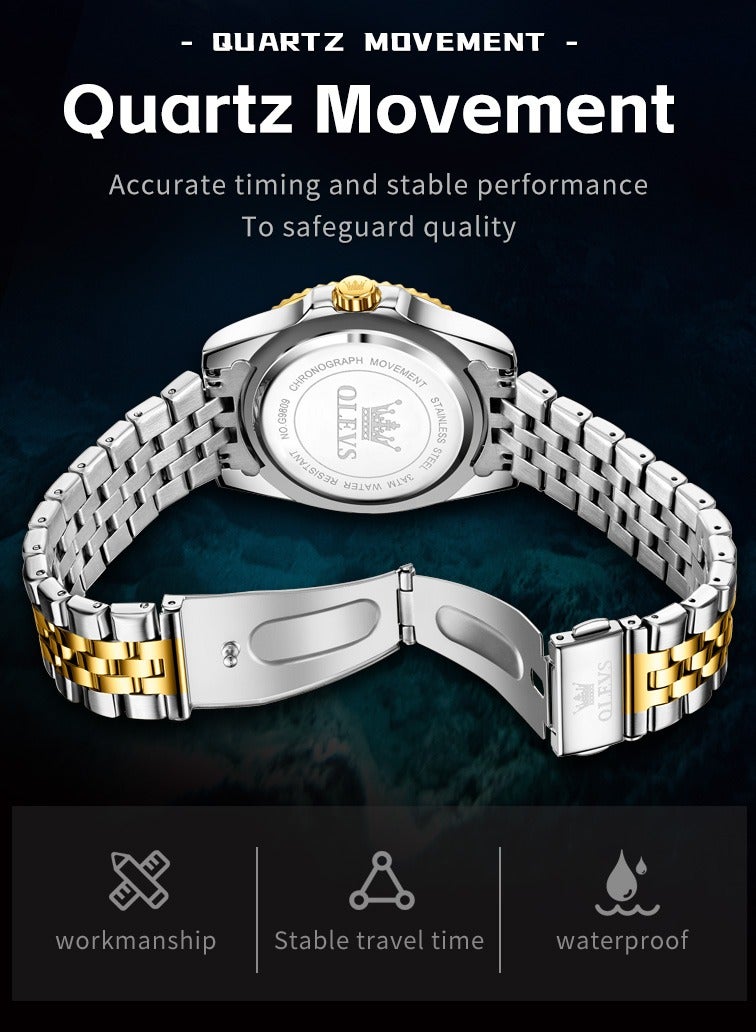 OLEVS Top Brand Original Men Quartz Watch Waterproof Watch for Men Stainless Steel Quartz Men Luxury Watch Luminous Wristwatch