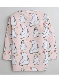 Polka Tots Polka Tots Full Sleeves Night Wear Bear Kurta Pyjama - White  - Image 3