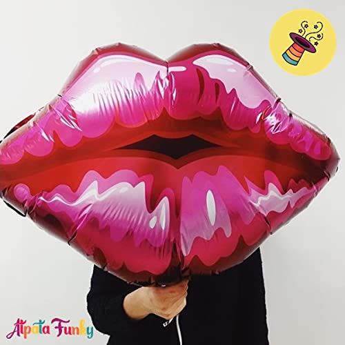 Atpata Funky Lips & Lipstick Foil Balloons Combo for Girl Makeup Fashion Theme Happy Birthday Party Decorations - Image 3