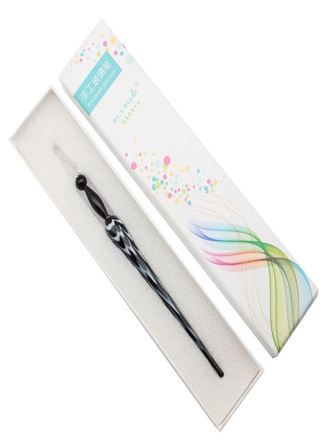 Gullor Vintage Glass Dip Pen - Crystal Handmade Signature Pen, Black - Image 4