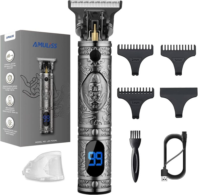 AMULISS Pro T Outline Clippers Trimmer Electric Pro Li Blade Grooming Cordless RechargeableProfessional 0mm Baldheaded Zero Gapped Hair Clipper for Men