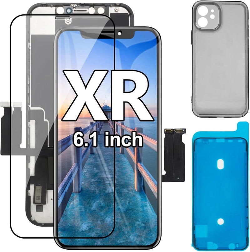 EFAITHFIX Store for iPhone XR LCD Screen Replacement 6.1 Inch Frame Assembly Display Full HD 3D Touch Screen Digitizer (A1984,A2105,A2106,A2108) with Waterproof Adhesive,Screen Protector,Phone Case,No Tools - Image 1